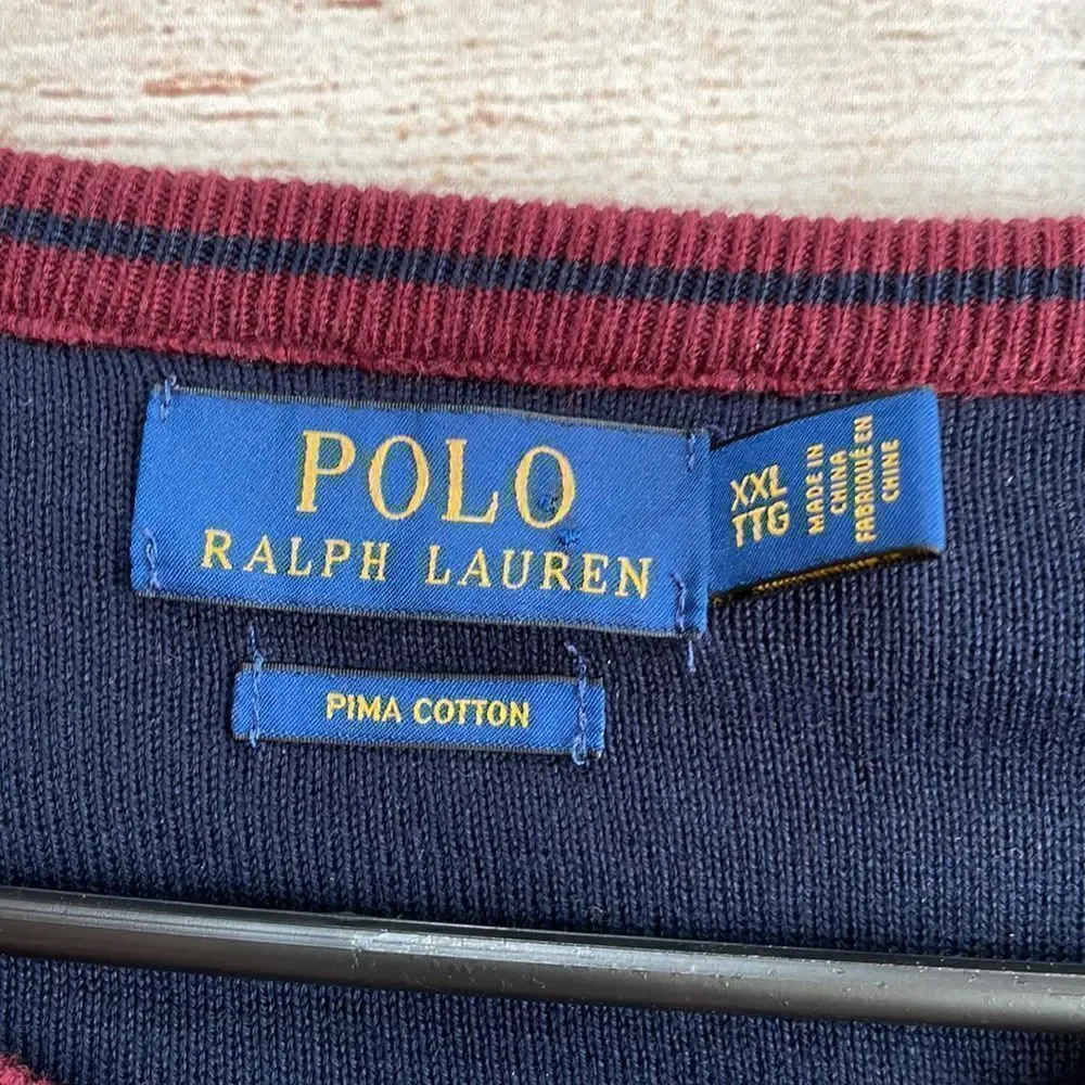POLO BY RALPH LAUREN CREW‎ NECK SWEATER IN BURGUNDY